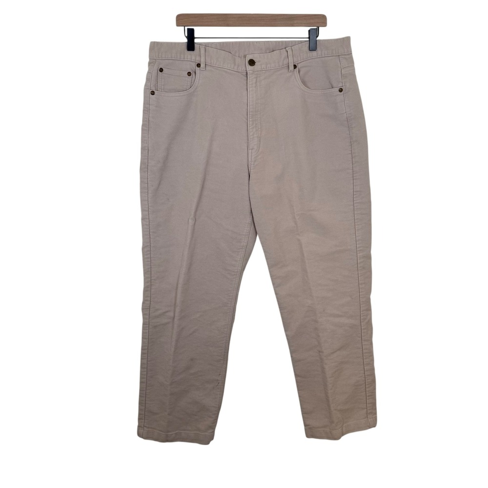 Samuel Windsor Mens Khaki Cotton Corduroy Pants Trousers Size 40S 40x29 38x27
